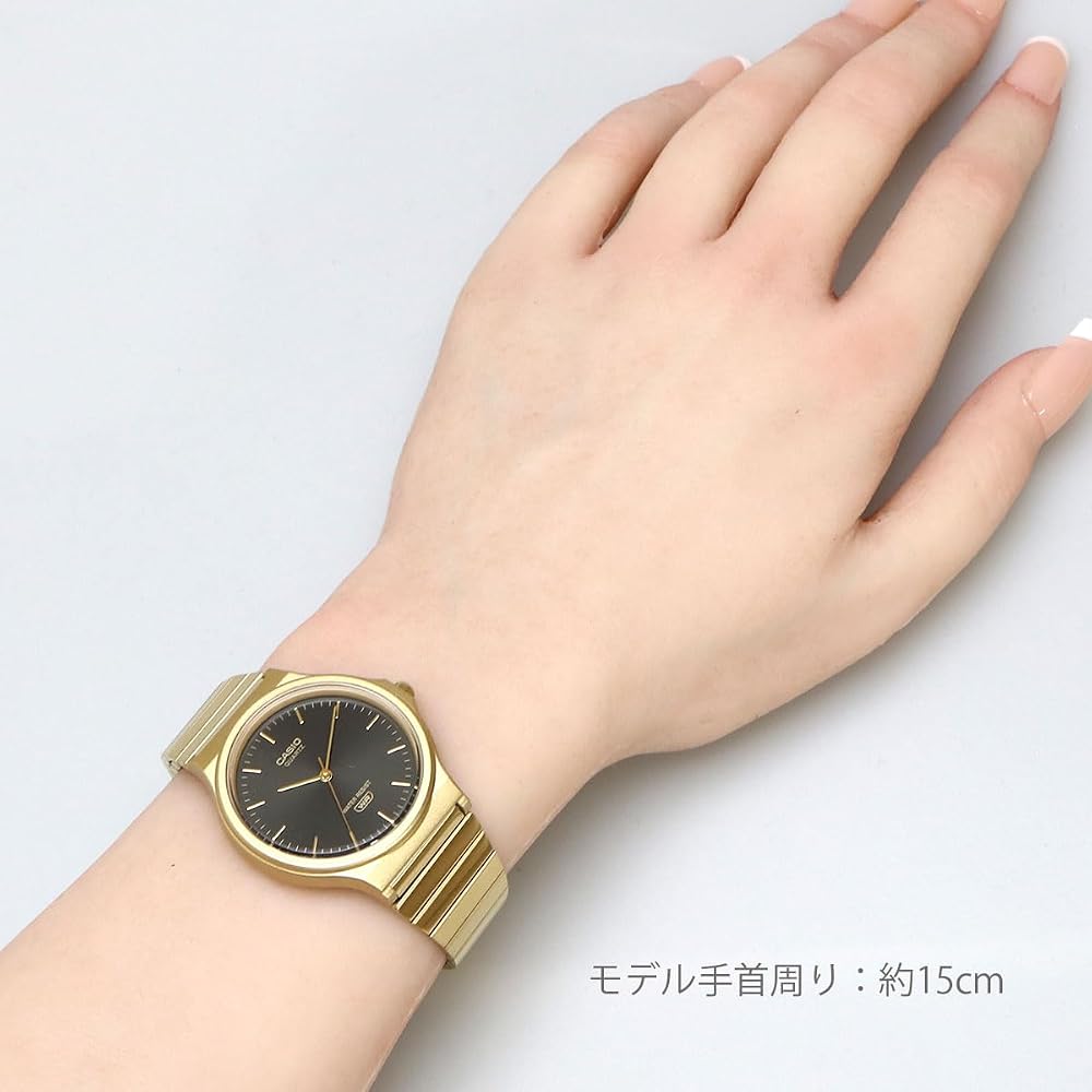 [Casio] CASIO Analog Watch, Cheap Casio MQ-24GA-1A, Unisex, Black Sunburst Dial, Gold Metal Band, Overseas Model [Parallel Import]