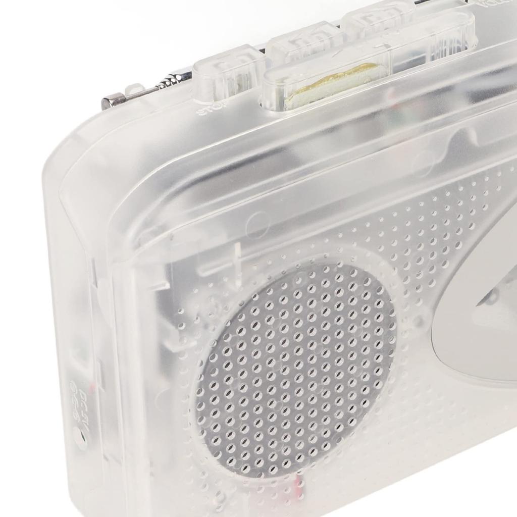 Portable Cassette Player with USB or USB Power Clear Ideal for Everyday Use 3.5mm Jack, Built-in Speaker, FM/AM Radio, Converter, Supply, Sound.