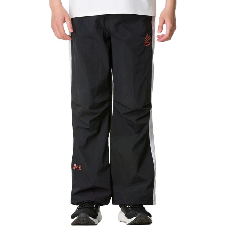 Under Armour Curry SS26 Плетеные Баскетбольные Фитнес Модные Универсальные Ретро Американские Широкие Расклешенные Спортивные Длинные Брюки Мужские Низ Черный 6014303-001