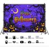1pc,2Dflat, Happy Halloween Background Music Ghost Pumpkin Cute Ghost Tombstone Black Cat Photography Background Terrifying, wsj