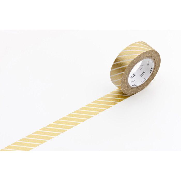 Masking tape rayé doré - 1,5 cm x 7 m