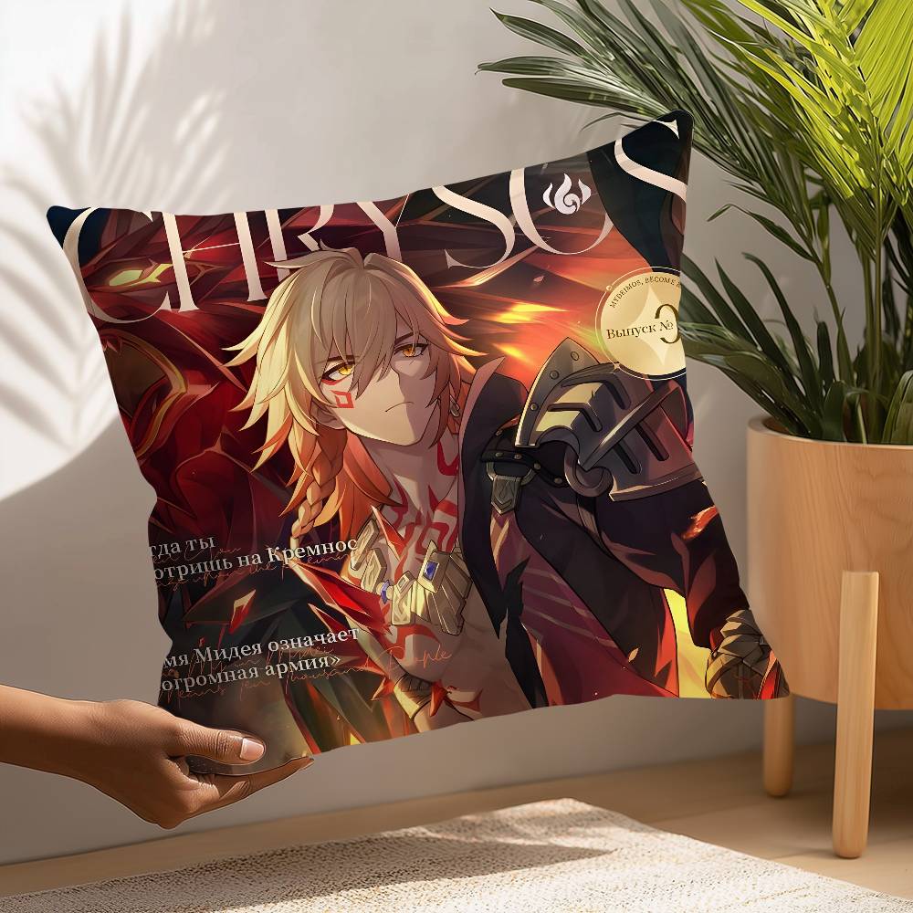 Видеоигра Phainon Honkai S-Star Rail Наволочка Плюшевая ткань Мягкая наволочка Двусторонняя печать Наволочка для подушки Бытовые подарки