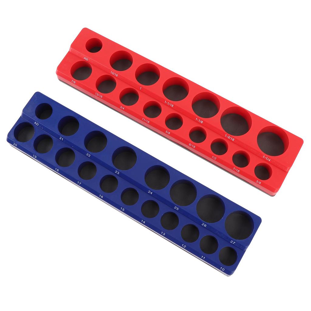 Магнитный органайзер для торцевых головок с приводом 12 дюймов Мощный магнит Метрический держатель для торцевых головок SAE Лоток 2 шт.