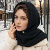 1 шт. Модная однотонная повседневная вязаная шапка-бини, женская зимняя манишка-шарф, балаклава, шарф для альпинизма на открытом воздухе