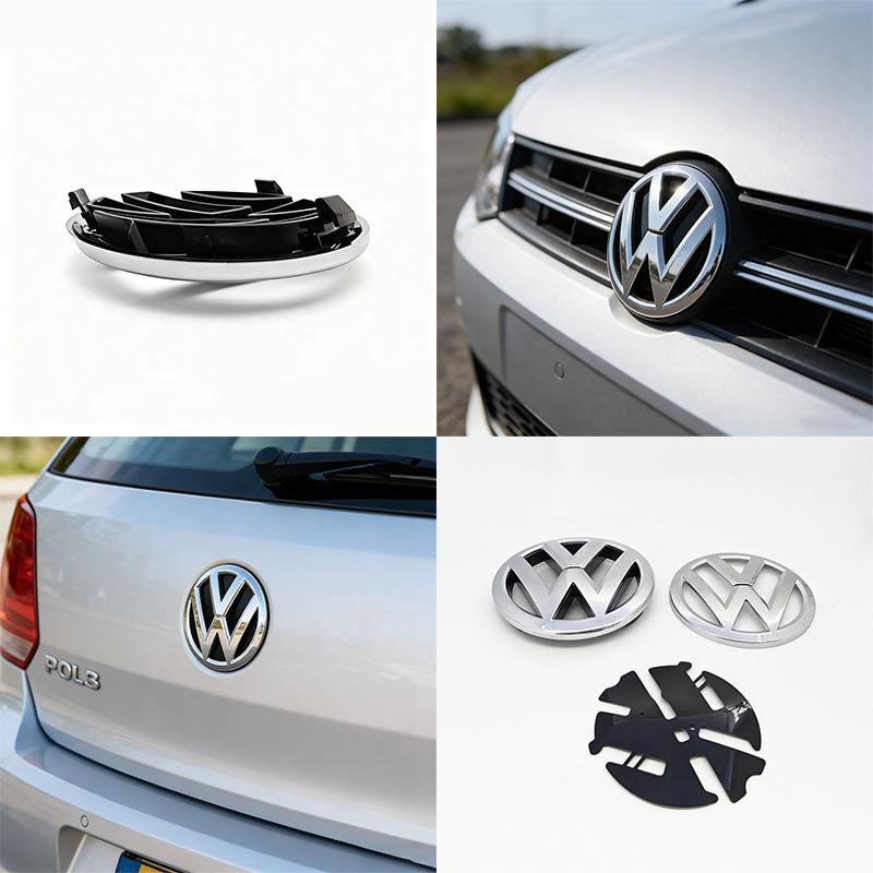 O4VW 120мм 110мм Автомобильный Логотип Шильдик Капот Передний и Задний Хвост Задний Значок 6R0853600A Аксессуар Для Volkswagen Polo 2011 2012 2013