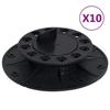 Adjustable Terrace Feet - vidaXL - 10 Pcs - Height 25-40 Mm - Polypropylene - Black