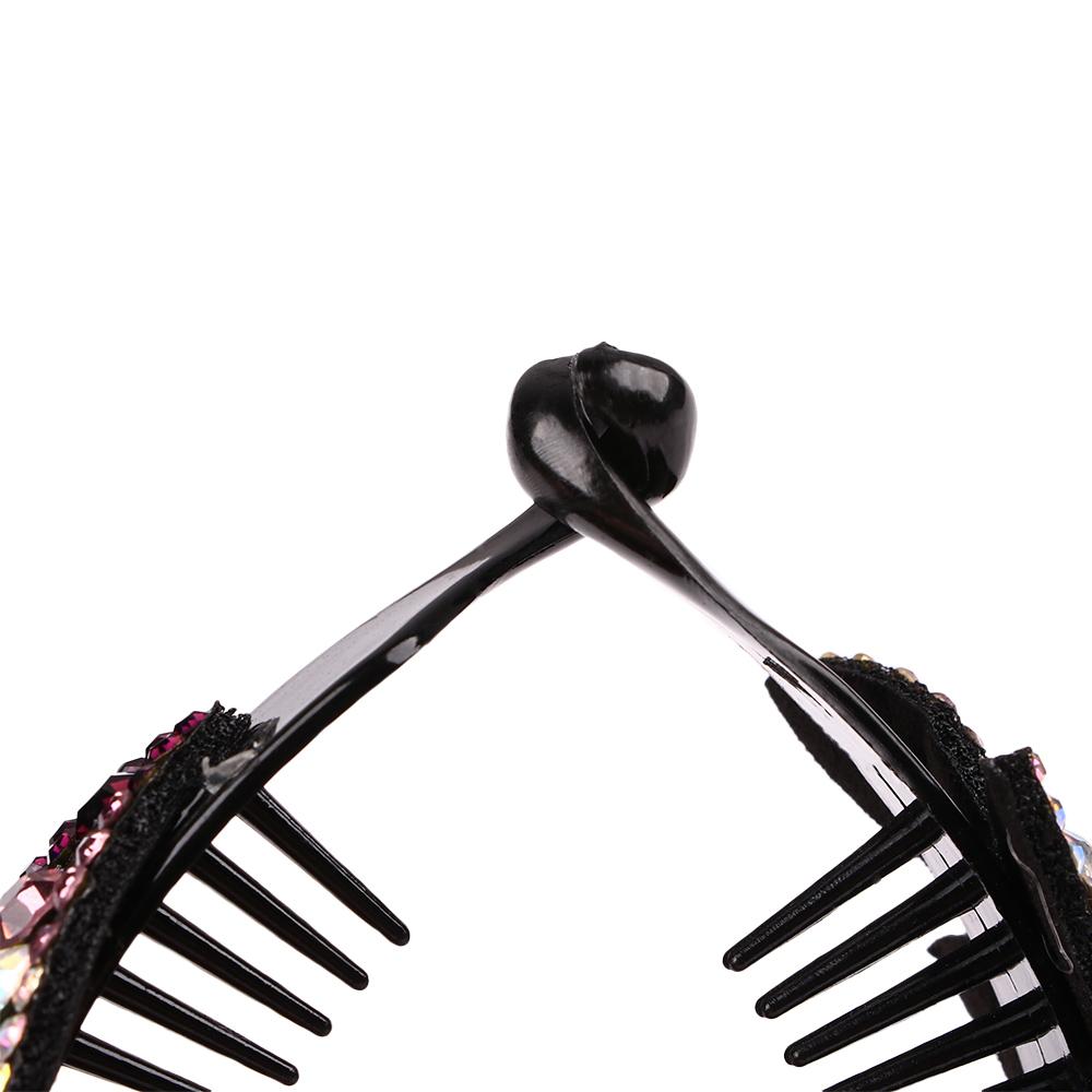 Hair Claw Rhinestone Women Bun Maker Headwear Bird Nest Twist Clip Floral Leaves Hair Claw