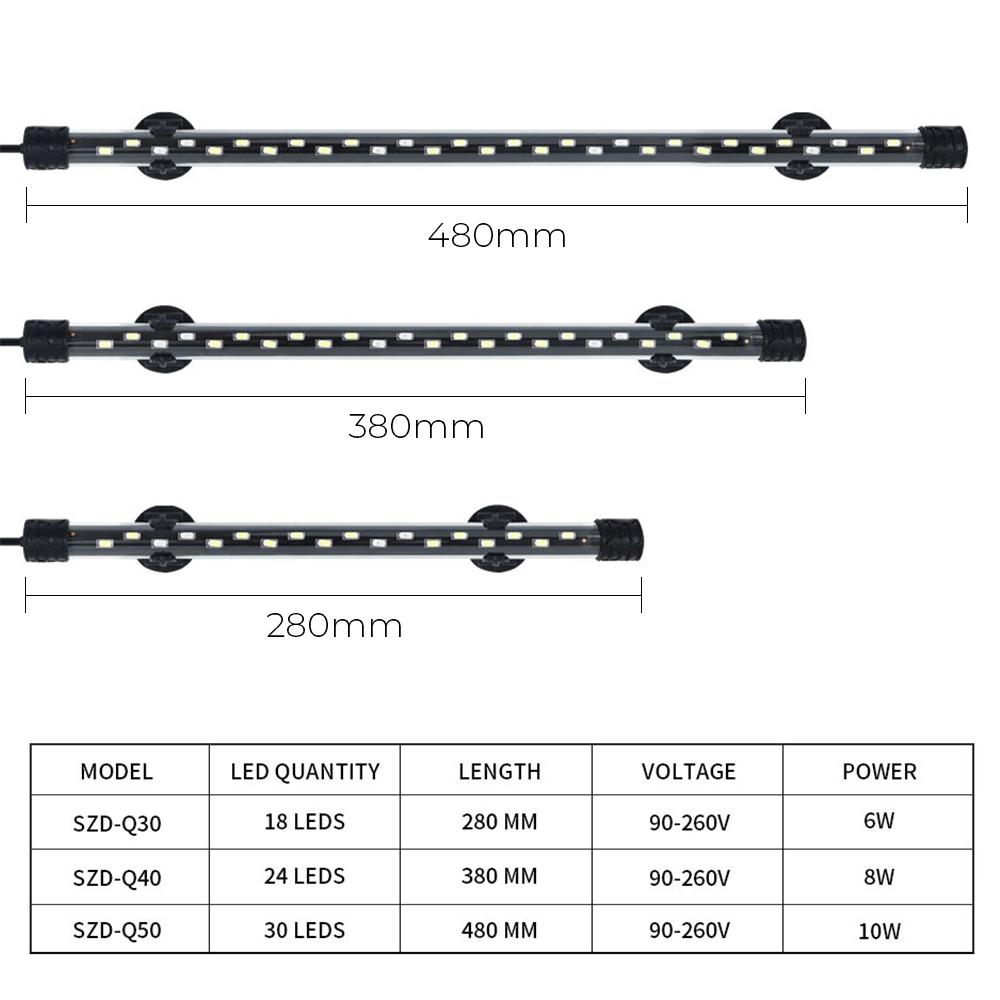 28/38/48 см светильник для аквариума RGB погружной светильник для аквариума подводный светильник с европейской вилкой воздушные пузырьки для аквариума AC 90~260 В