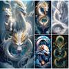 5D DIY Diamond Painting White Dragon Picture Mosaic Embroidery Full Drill Cross Stitch Rhinestones Home Decor J3575