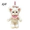 Soft Polyester Cat Pendant Plush Pendant, Cute Fuzzy Curly Kitten Charm, Backpack Charm Stuffed Animal Keychain Gift for Lovers