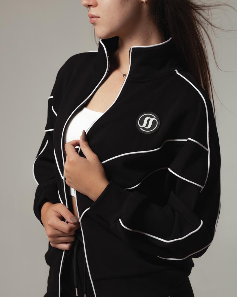 Костюм спортивный женский Samsara 1300 36 черный (кофта, штаны)