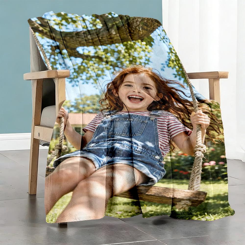 Customize Picture Personalized picture Blanket Cozy Personalized Blanket Ultra-Soft Perfect for Bed Livingroom Home Decor Office Ideal for All Seasons