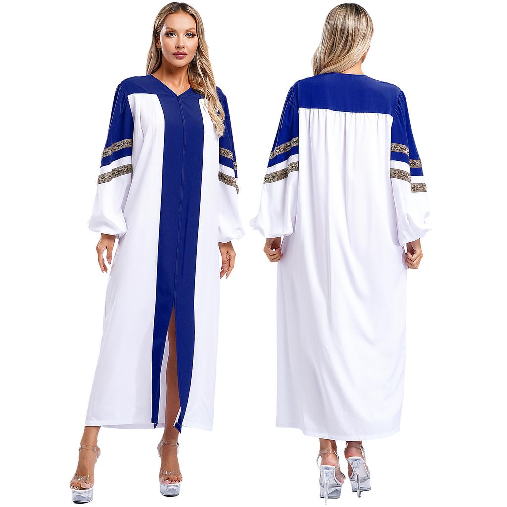 Womens Church Clergy Dress Choir Robe Minister Loose Fit Maxi Dress Priest Preacher Liturgical Dresses Dance Performance Costume