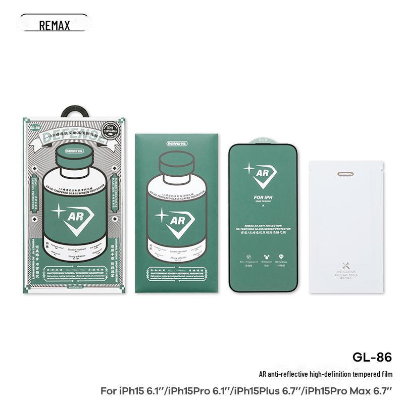 Антибликовая закаленная HD-пленка REMAX AR для iPhone 15 — защита телефона от царапин и падений