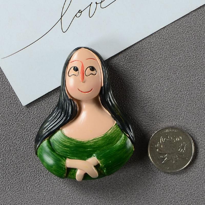 Cartoon European Jesus Van Gogh Mona Lisa Yoga Charming Legs 3D Resin Magnet Fridge Magnets Room Decoration Refrigerator Sticker