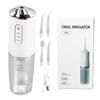 Электрический ирригатор белый портативный высокоэффективный с 4 сменными насадками пульсирующий перезаряжаемый водный