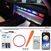 Car Ambient Lights Universal LED Symphony RGB Atmosphere Lamp 64 Colors Acrylic Strip APP Control Remote for Tesla Model 3 Y S X