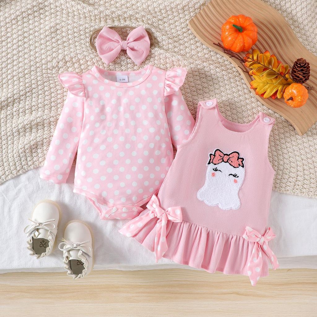 Комплект ромпера с длинным рукавом и юбки для младенцев и малышей