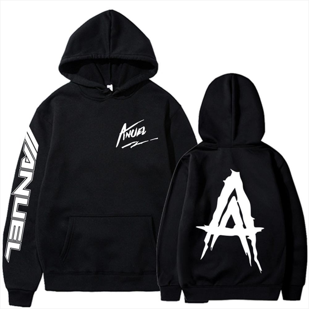 Унисекс Худи в стиле Хип-Хоп Anuel AA Real Hasta La Muerte Свитшот с принтом Streetwear Худи с капюшоном для рэпера Свободный Пуловер Повседневный