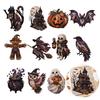 Holiday Sewing Kits for Enthusiasts Halloween Patchwork DIY Kit, Fabric Kit with Owl Skeleton Ghost Witch Designs, Crafting Seasonal Home Decor