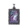 Shell Pendant Necklace With Geometric Embedding For Fashion Jewelry Crafts