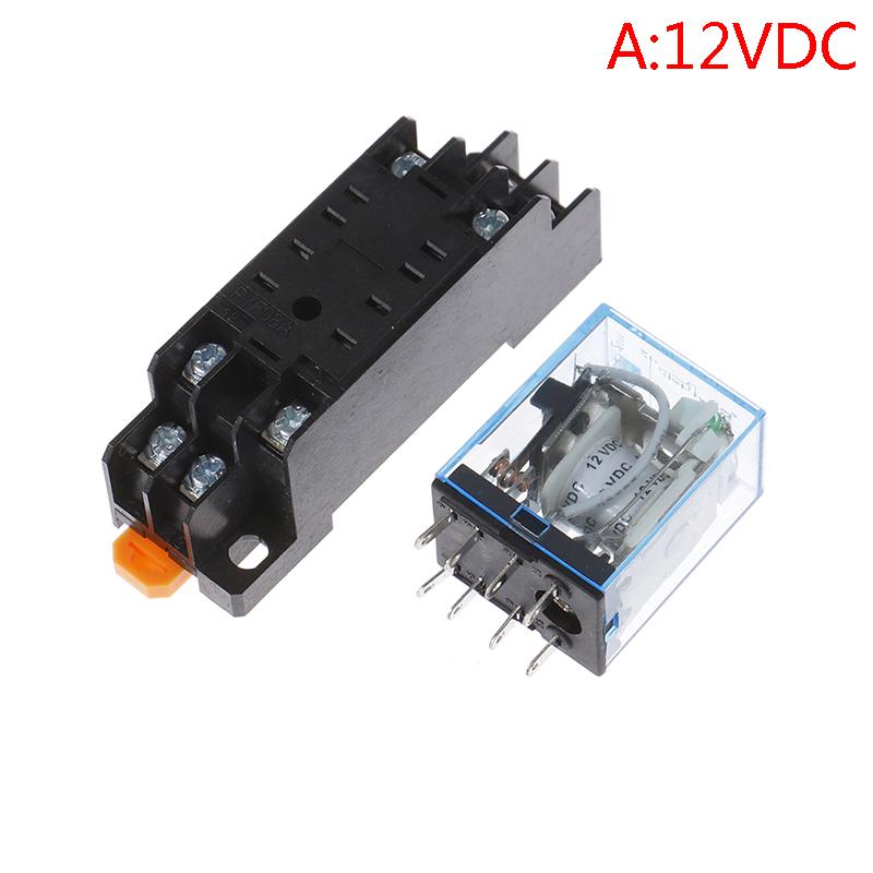 Ac220V 12Vdc 24Vdc 24Vac 5A 8Pin катушка питания My2N-J реле Hh52P с гнездом базы