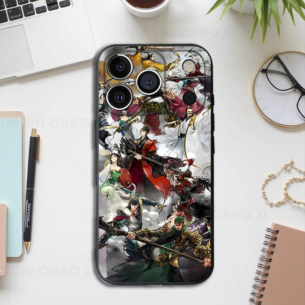 Three Kingdoms Hero Silicone Phone Case For IPhone 17 16 15 14 13 12 11 X XS Plus Pro Max Shockproof Soft Cover