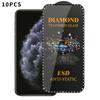 10pcs Full-Screen Diamond-Studded Silkscreen High-Definition Anti-Static Tempered Glass Film
