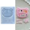 Силиконовая форма для обеденной тарелки Очаровательная форма медвежонка Форма для пищевой тарелки Легко чистить Литьевая форма для любителей готовить