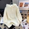 Sweater for Women Autumn Winter Thickened Pullover Hooded Warm Knitted Jumper Oversize Sweater Tops