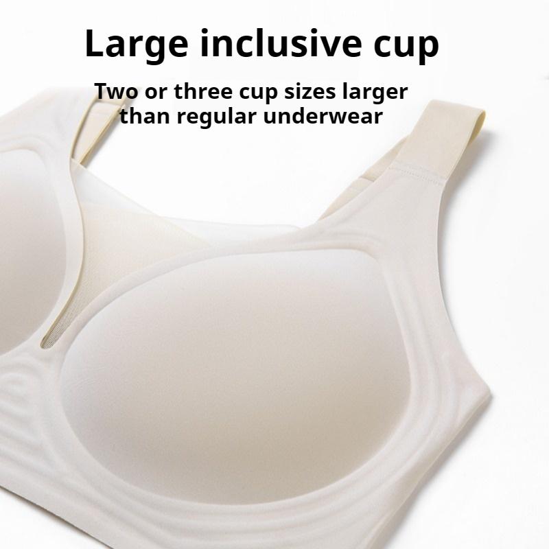 Jelly Deep V Full Cup Seamless Mesh Plus Size Underwear Thin Style Large Breasts Small Anti-Sagging Bra 6XL