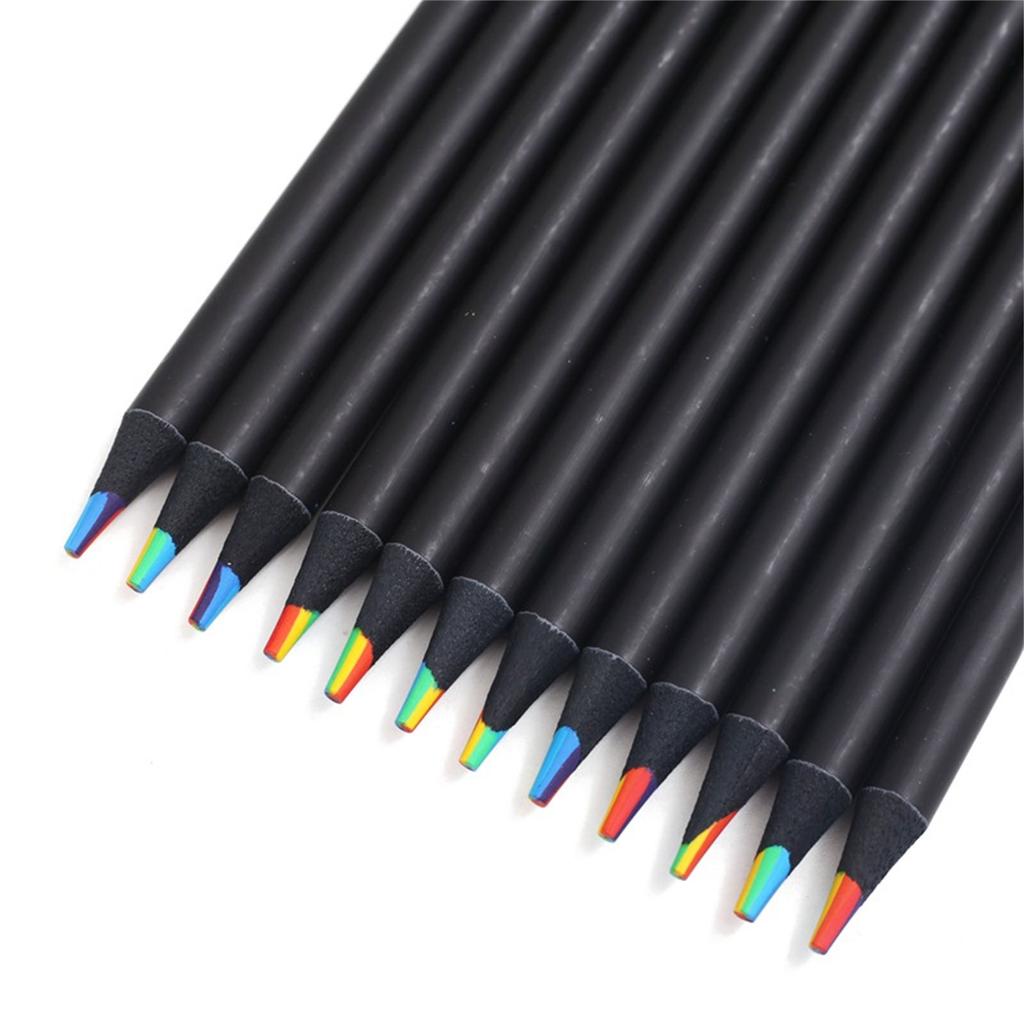 12 шт. Радужные цветные карандаши, карандаши для раскрашивания, 7 цветов в 1, карандаши для детей, студентов, раскраски, скрапбукинга