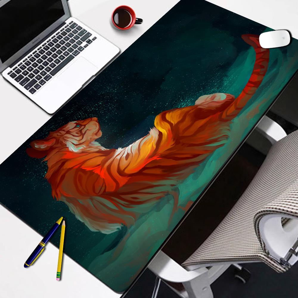 HYBXAXC Tiger Mousepad Gamer Pc Mouse Pad Gaming Accessories Desk Mat Computer Keyboard Mats Office Anime Extended Mouse Mat