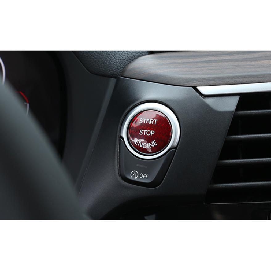 For BMW X5 X6 F15 2014-2018 Red Carbon Fiber Ignition Switch Start Button Trim