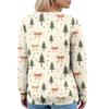 Women's Fashion Long Sleeve Christmas Snowman Snowflake Print Jacket Cardigan