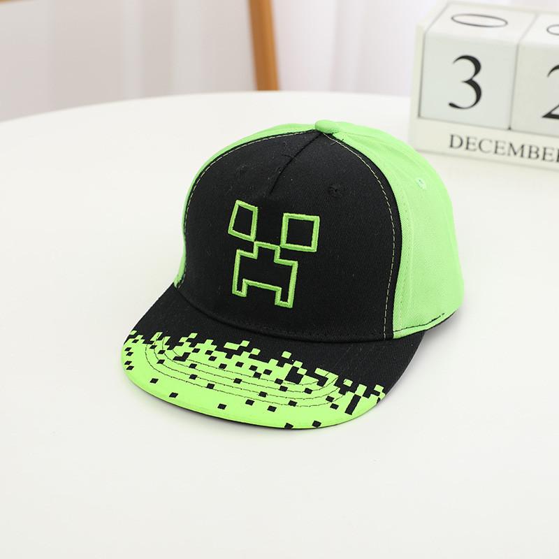 Minecraft Pattern Kids Baseball Cap With Sunshade Wide Brim For Summer Sun Protection