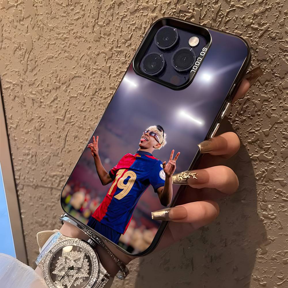 №19 Футбол L-Ламине Y-Ямальс Чехол для телефона Для iPhone 16,15,14,13,12,Pro,XS,Max,Plus,Mini,SE Черный Конфетный Матовый Ударопрочный Чехол