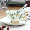 Bone Porcelain Coffee Cups Flower Ceramic On-Glazed Advanced Teacup And Saucers Sets Luxury Gifts