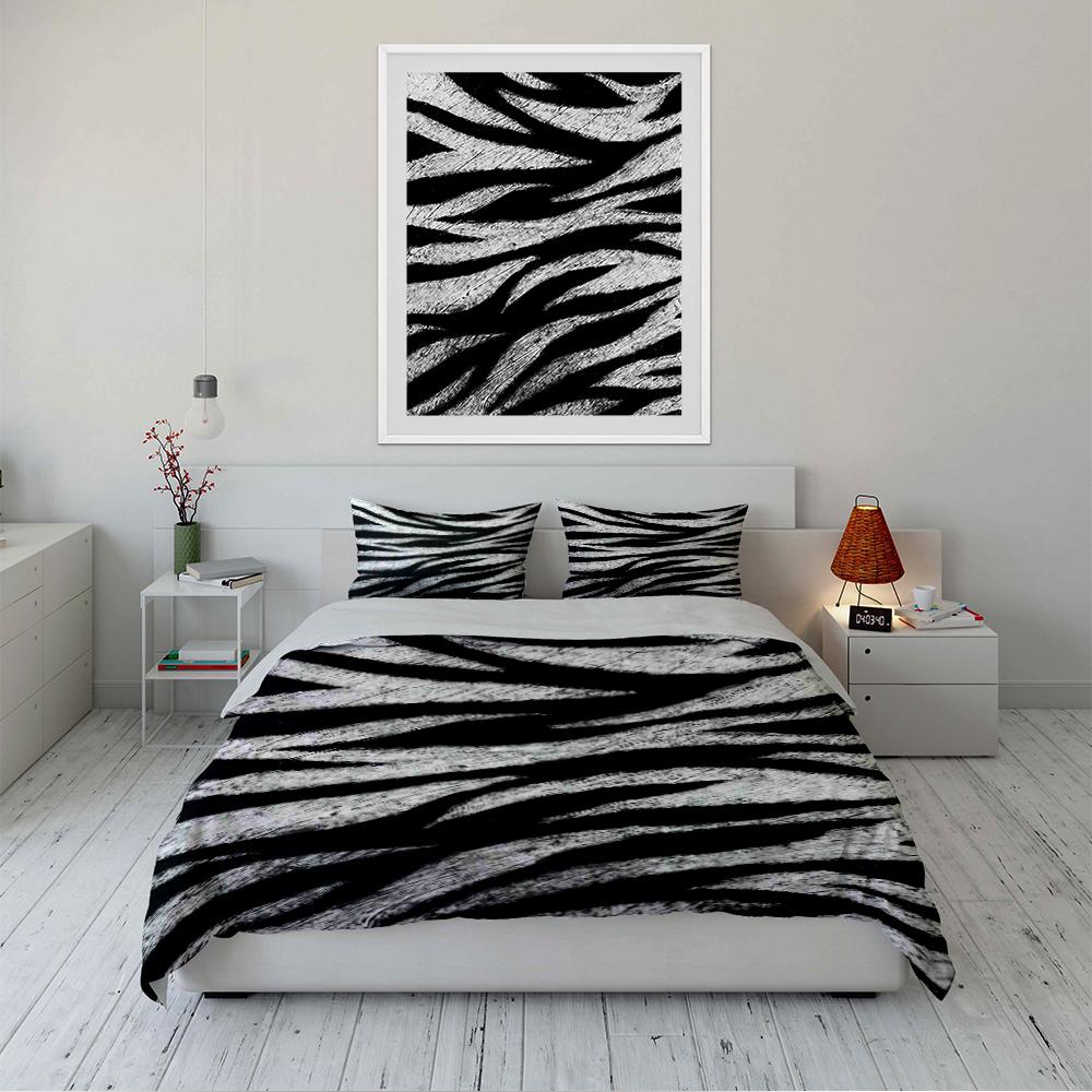 Zebra Print Bedding Set Three Pieces Bedding set (1 duvet cover, 2 pillowcases, duvet not included)