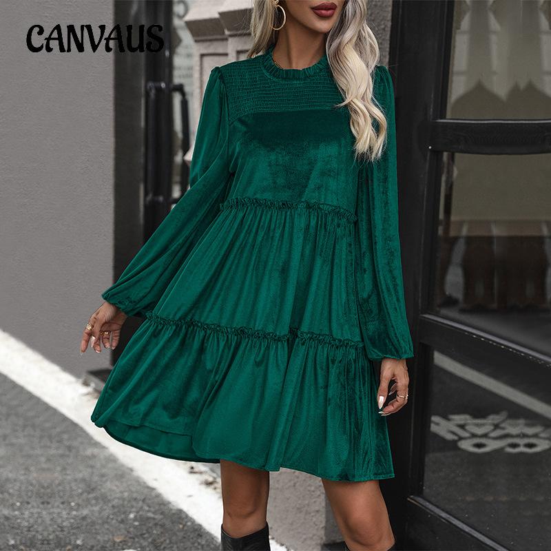Весеннее, осеннее и зимнее женское платье, модное темпераментное элегантное зеленое платье