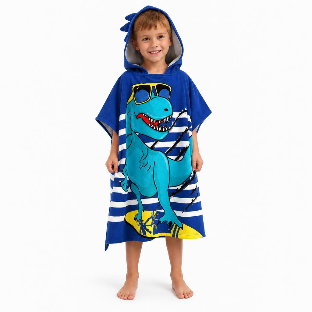 Children' Poncho Towel 150 With Hood For Pool Dinosaur