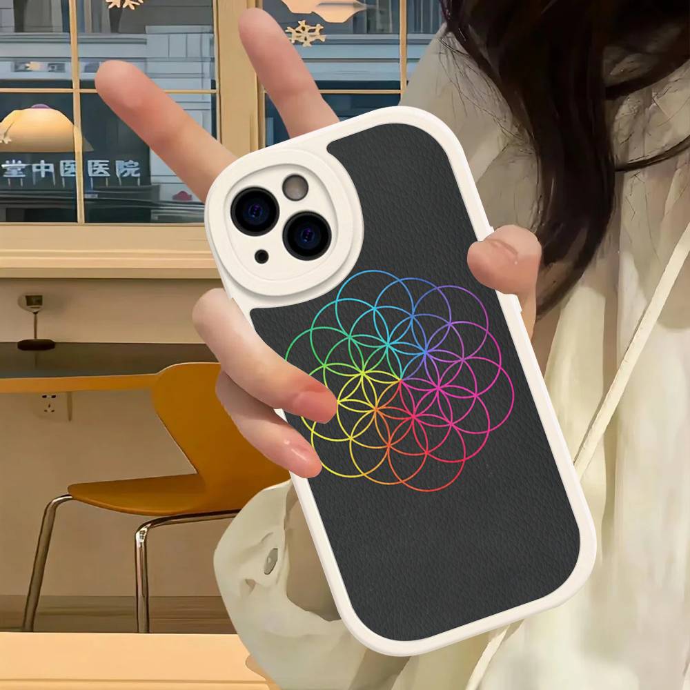 Чехол для телефона Coldplay Band 'Moon Music' для iPhone 16 15 14 13 12 11 Pro Max Plus Кожаный Ударопрочный Чехол
