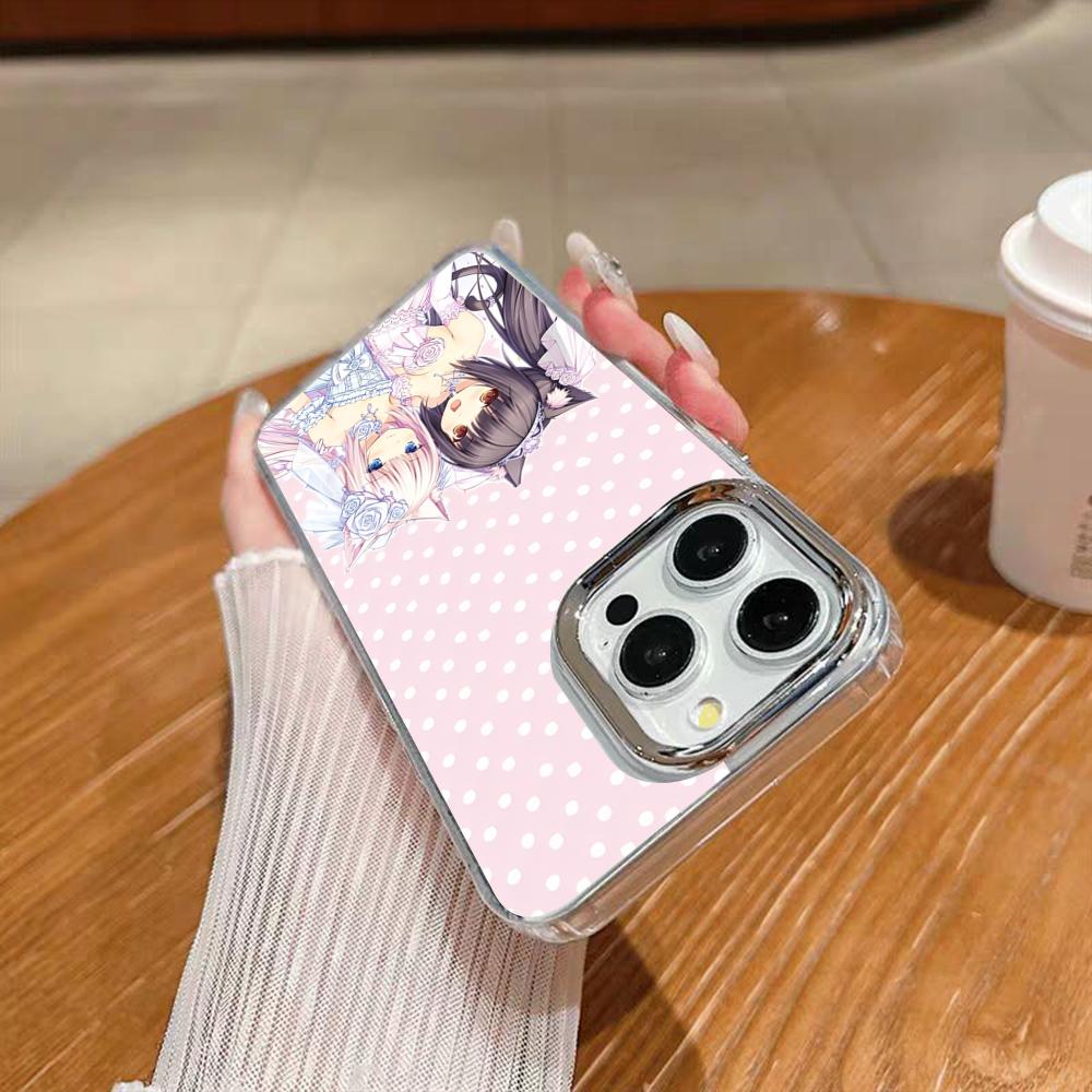 Чехол для телефона C-Chocola Nekopara Для Iphone 17 16 15 14 13 12 11 Pro Max Xr Air Plus Силиконовый чехол Серебристый чехол с жесткой оболочкой