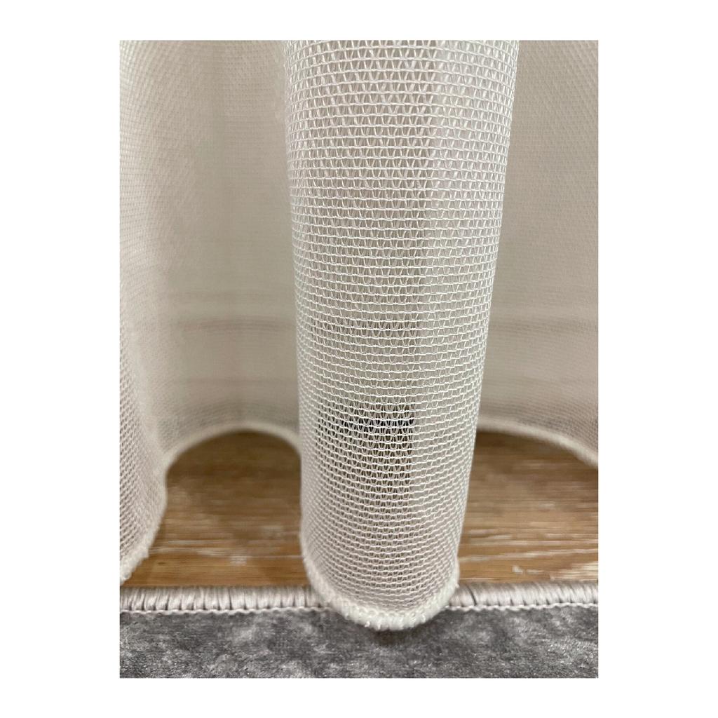 Modern Self -light Patterned 1/2.5 Medium Battery - Ecru Color Tulle Curtain