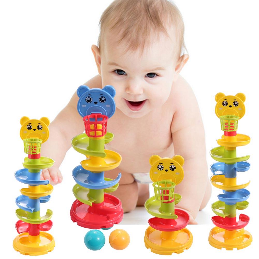 Games Spin Track Toy Set Baby Puzzle Toy Ball Drop Roll Swirling Tower Track Turn Around Toy