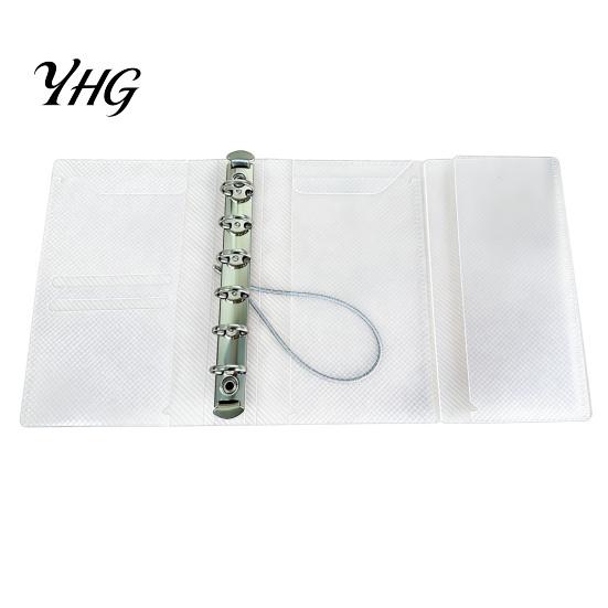 A6 Trifold Binder A7 M5 Binder, 5/6-Rings Transparent Refillable Loose Leaf Receipt Organizer Folder, Planner Budget Notebook Cover for School,