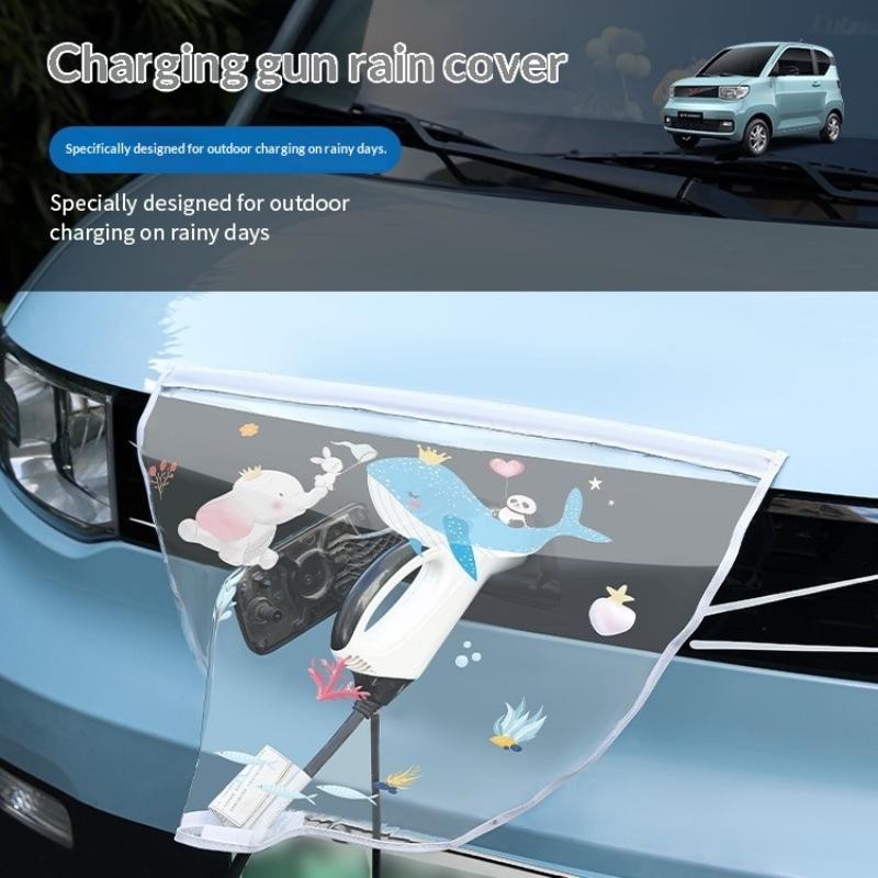 Electric Vehicle Charger Port Rainproof Dustproof Cover Outdoor Protection Covers Sedan Suv Car Accessories