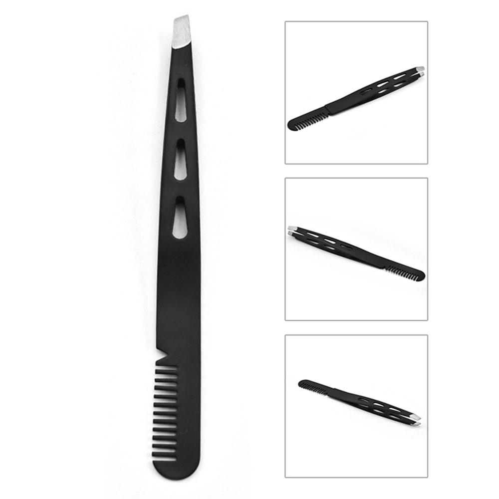 Steel Bevel Brow Clip Eyebrow Tweezers Clip Eyelash Comb Eyebrow Beauty Tools Threading Tweezers