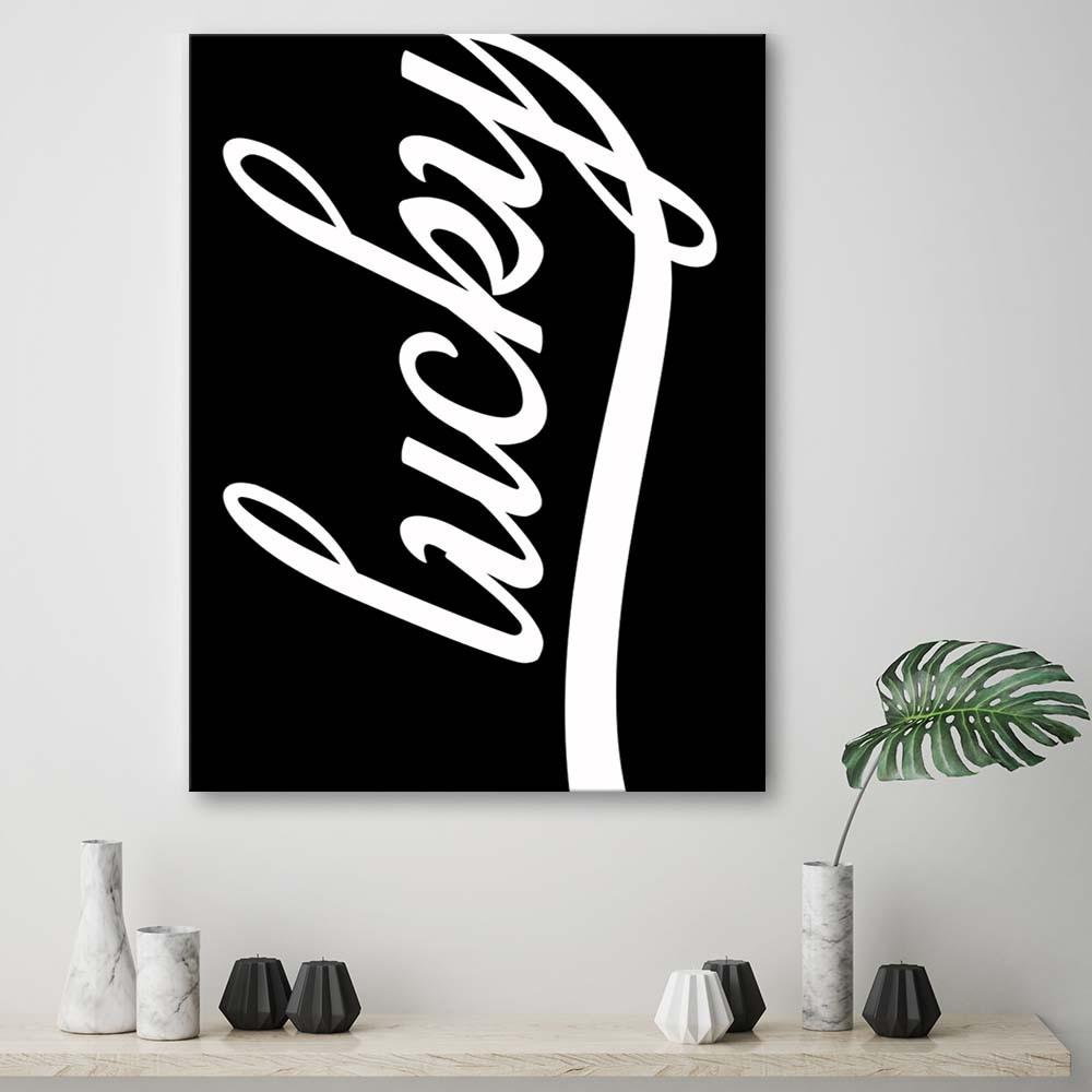 Canvas print, Lucky on black background