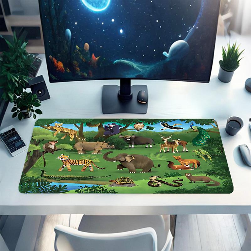 1PC jungle animals Oversized Mouse Pad - Non-Slip Rubber Base Perfect for Office School Esports Home Decor Desk Mat 210A